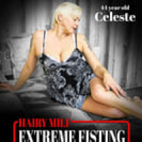 Kinky 44 year old hairy MILF Celeste loves big black cocks and a big fist up her hairy pussy