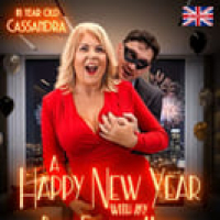 Curvy 61 year old MILF Cassandra is spending new years night with her son's horny best friend